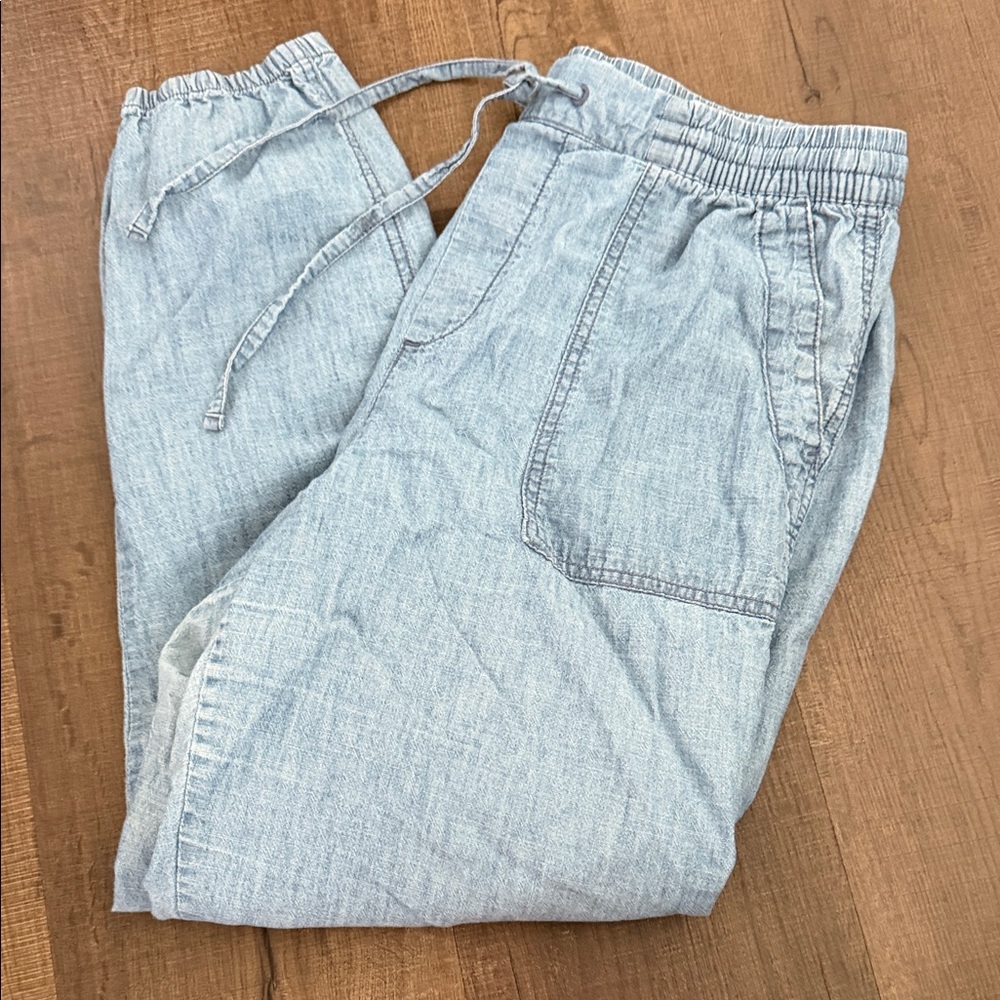 Light Blue womens GAP Drawstring Denim Jeans